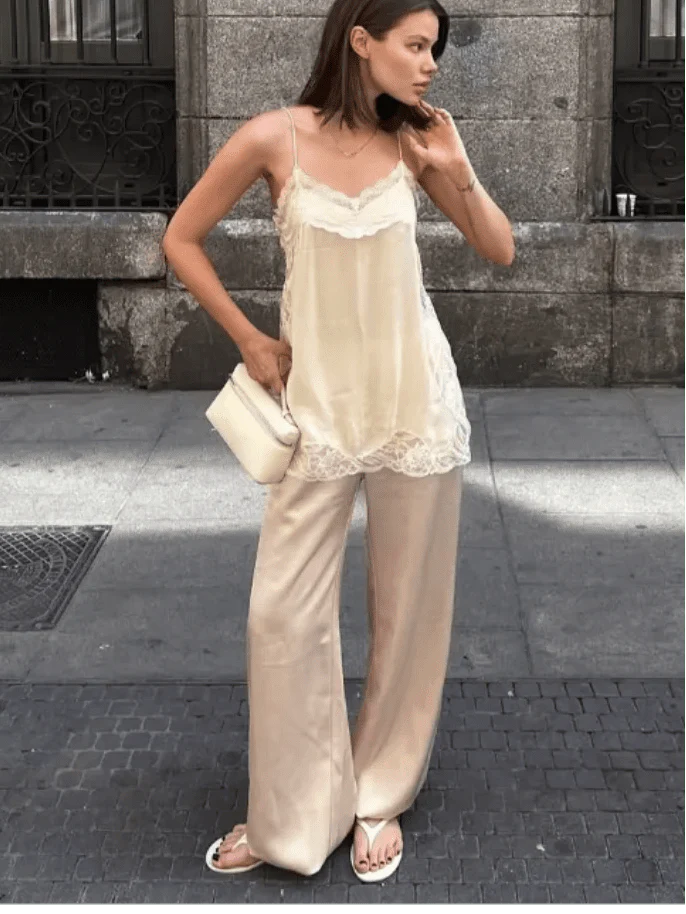 Diane Lace Trim Cami Top - Image 3