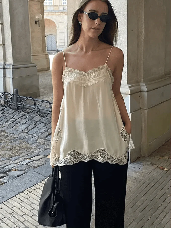 Diane Lace Trim Cami Top - Image 4