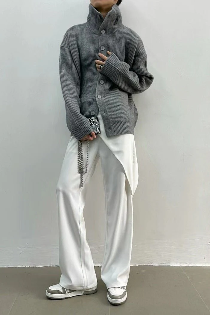 Donna Ribbed Funnel Neck Cardigan - Image 3