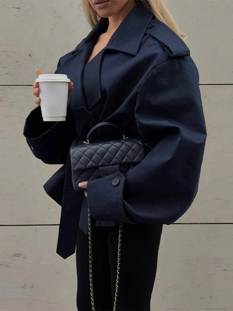 Dorothy Lace Up Short Trench Coat