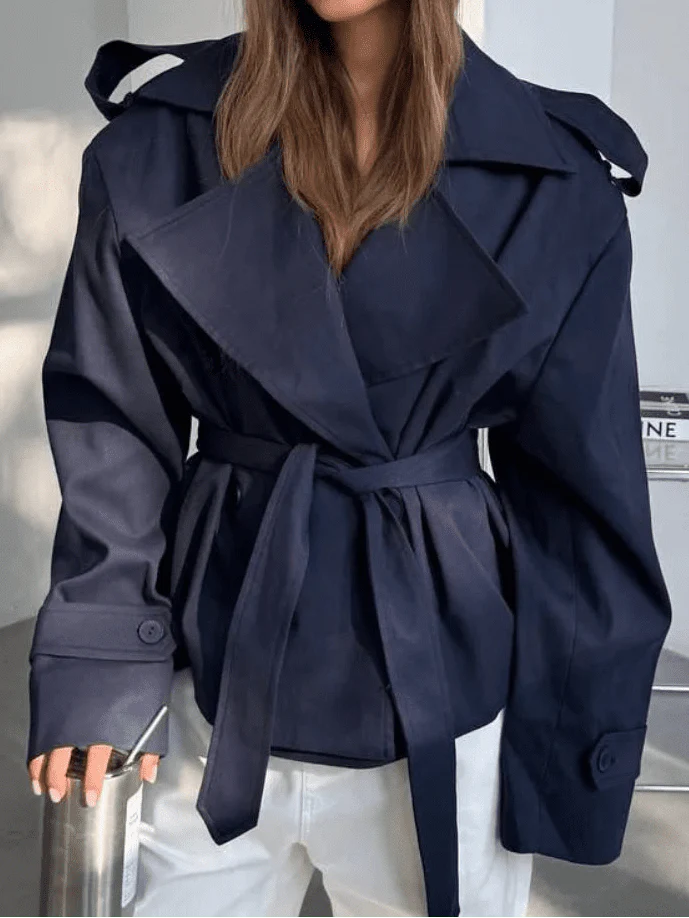 Dorothy Lace Up Short Trench Coat - Image 5