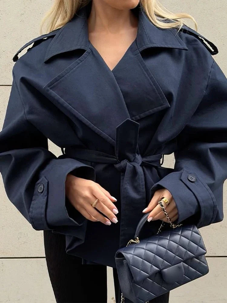 Dorothy Lace Up Short Trench Coat - Image 6
