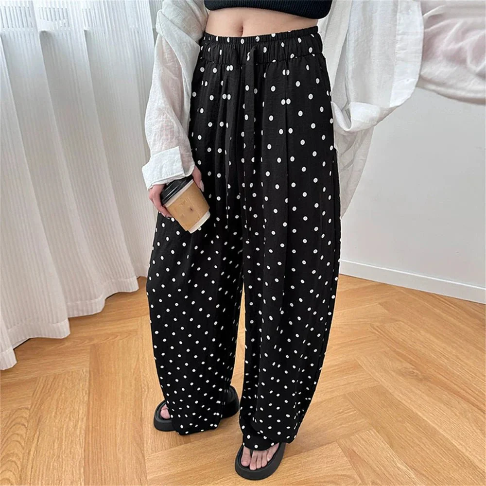 Elizabeth Polka Dot Wide Leg Linen Pants - Image 2