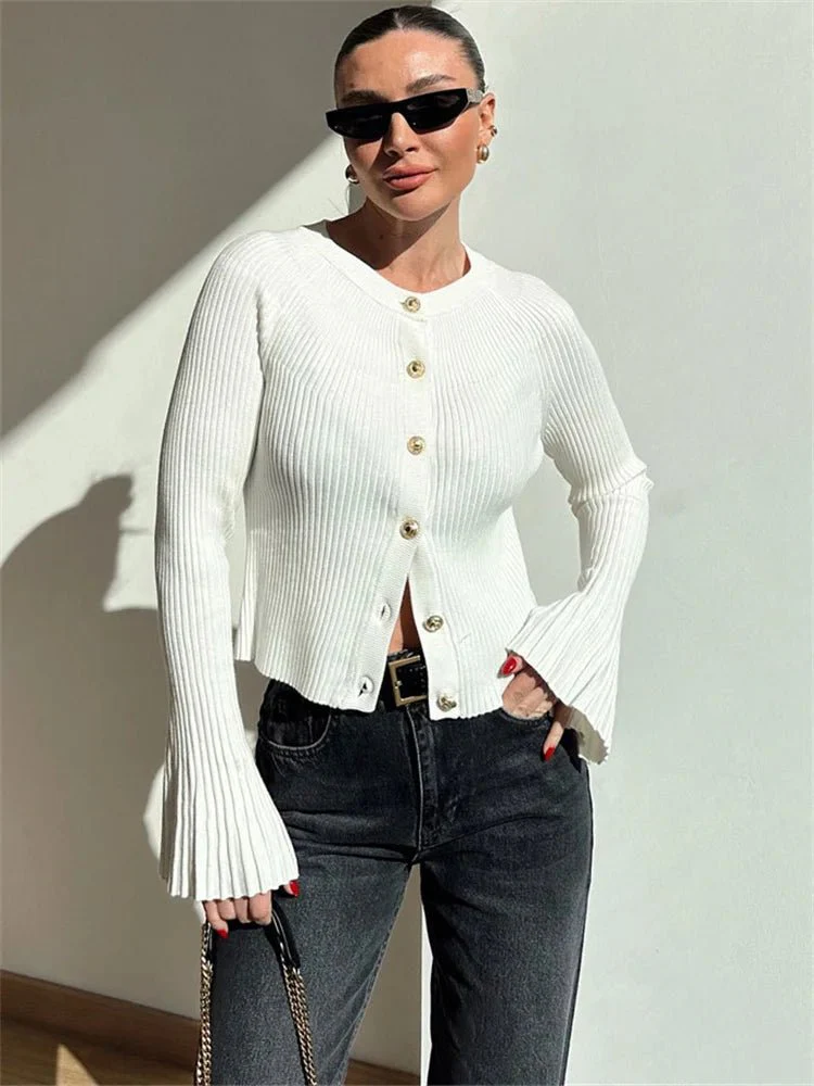 Eloisa Ribbed Knit Long Sleeve Cardigan - Image 2