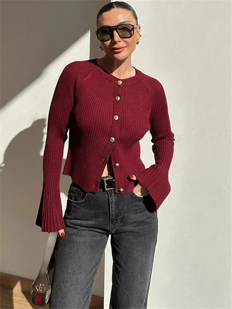 Eloisa Ribbed Knit Long Sleeve Cardigan - Image 5