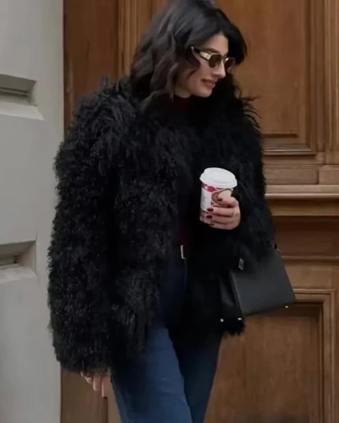 Elsie Fluffy Cropped Faux Fur Coat - Image 4