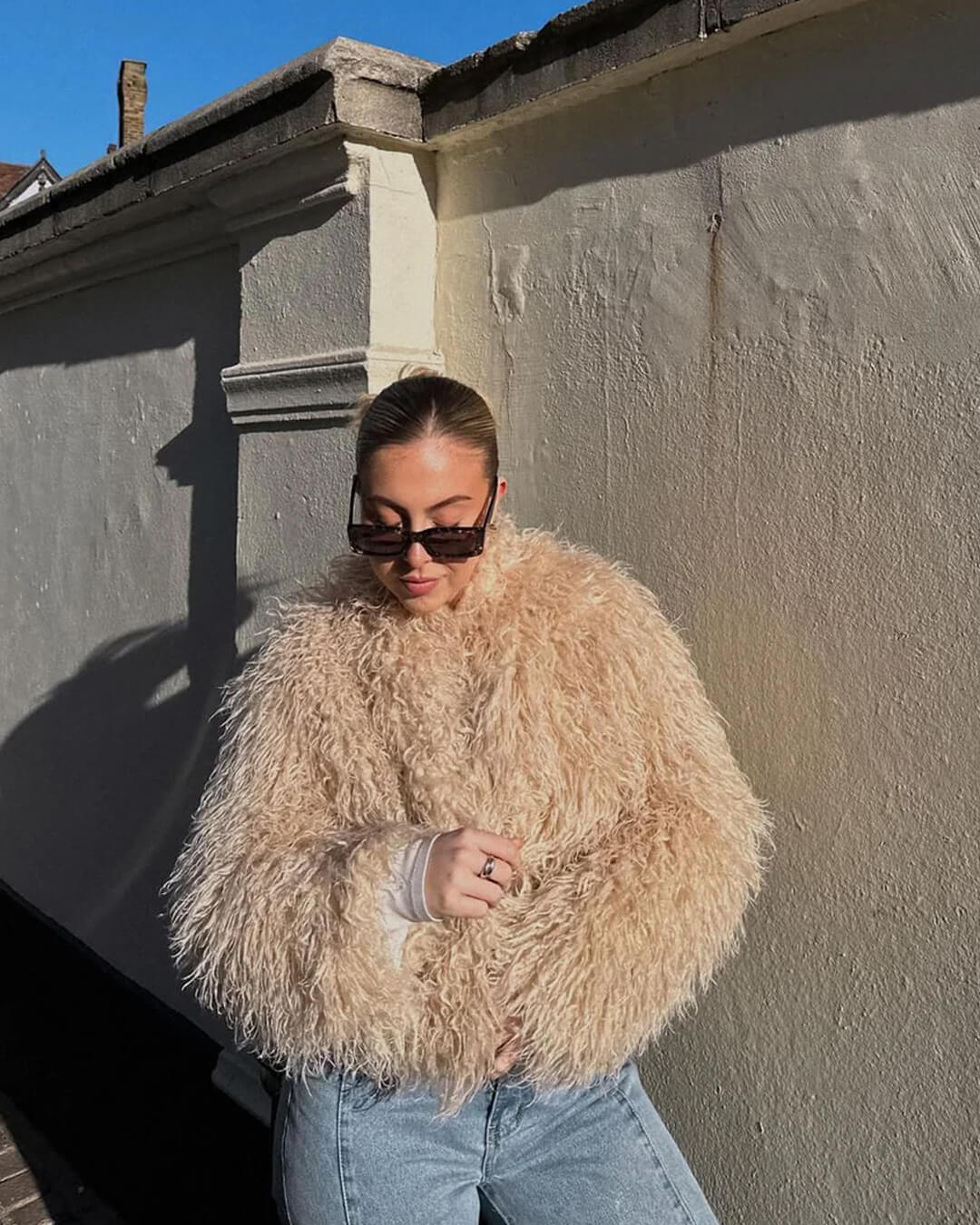 Elsie Fluffy Cropped Faux Fur Coat - Image 7