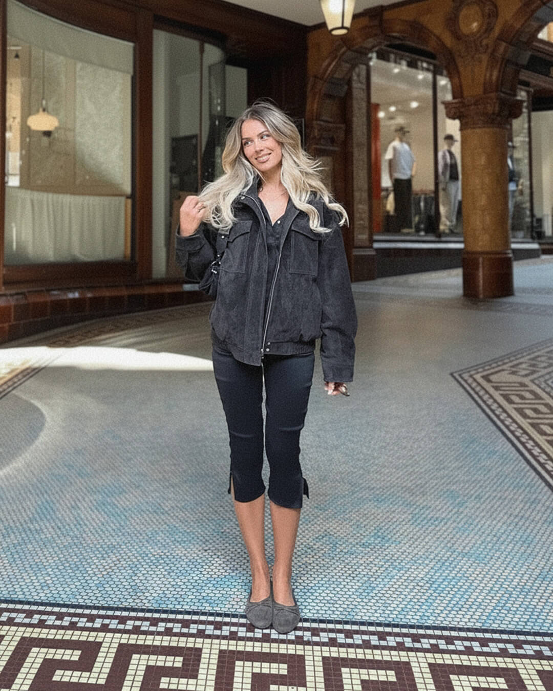 Elyssa Suede Bomber Jacket - Image 9