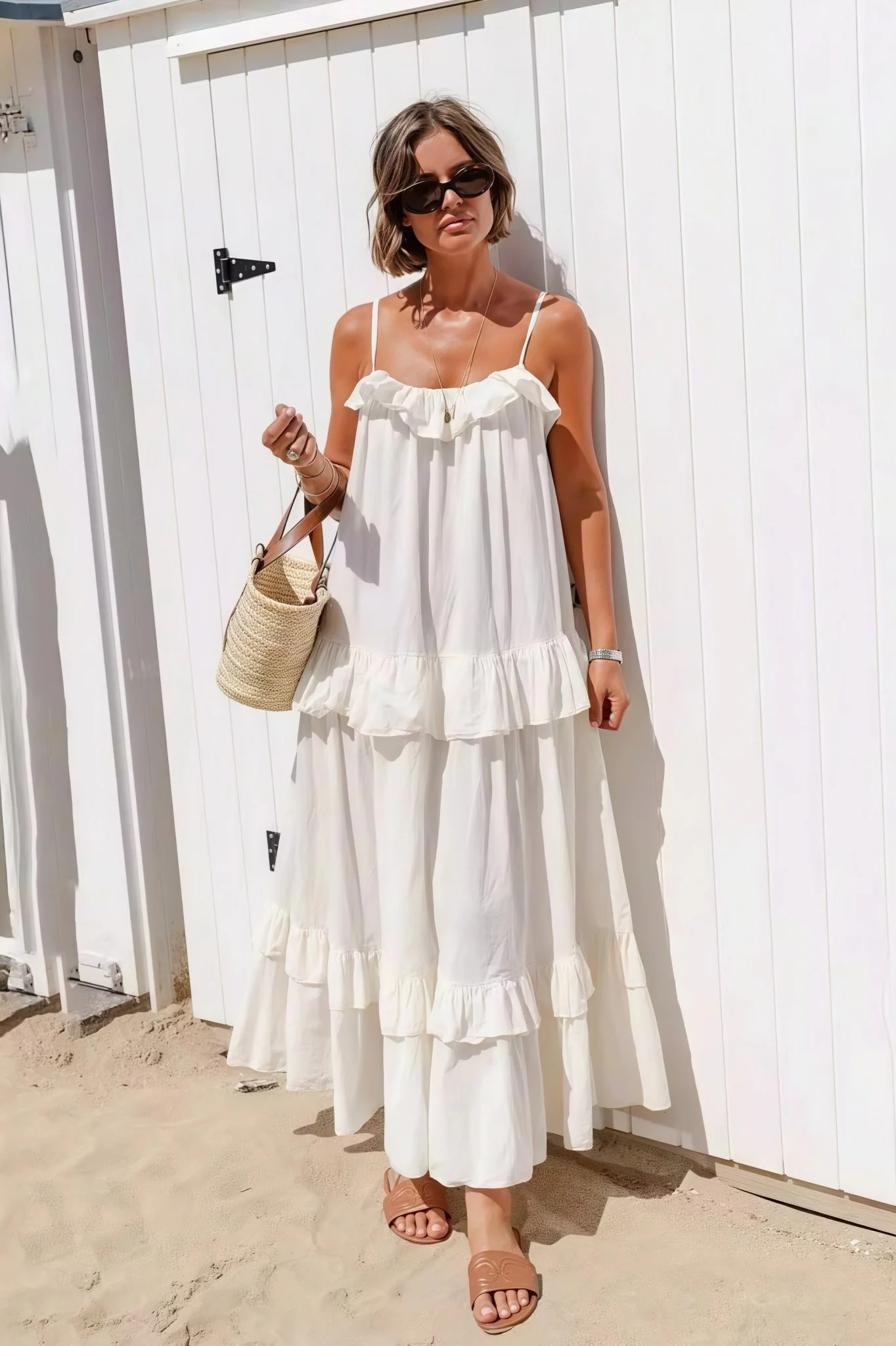 Emiliana Ruffle Hem Flowy Maxi Dress