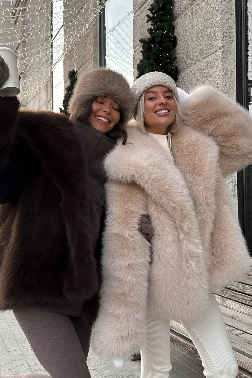 Emilie Puffy Collar Faux Fur Coat - Image 2