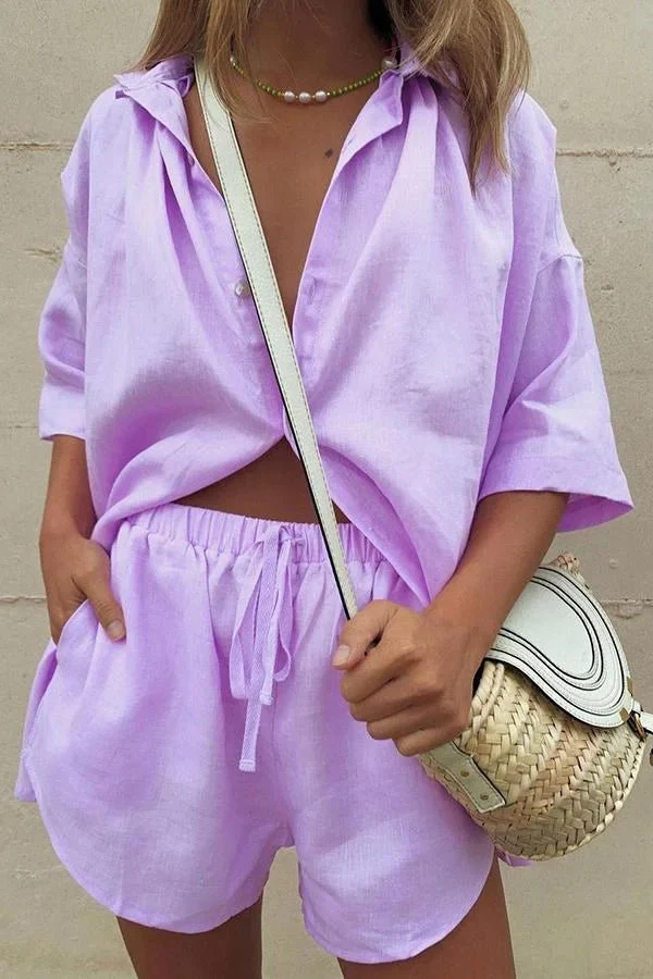 Erica Button-Down Blouse & Shorts Set - Image 5