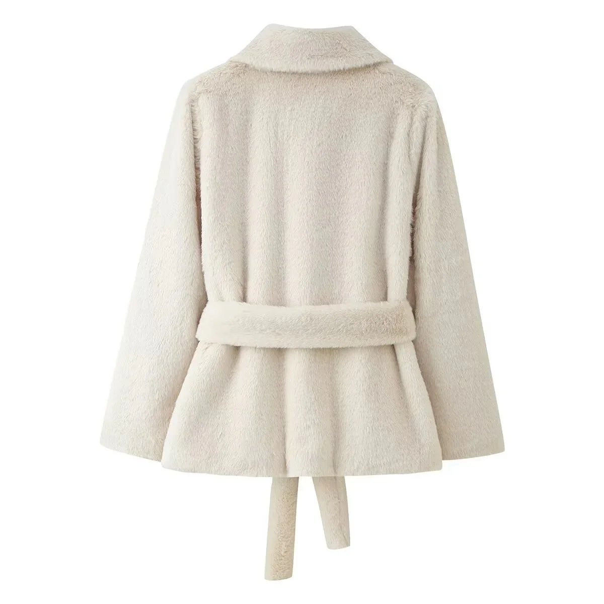 Farrah Faux Fur Coat with Belt - Image 7