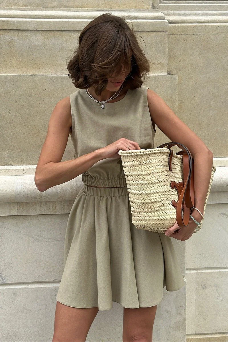Faye Cotton Linen Top & Skirt Set - Image 3