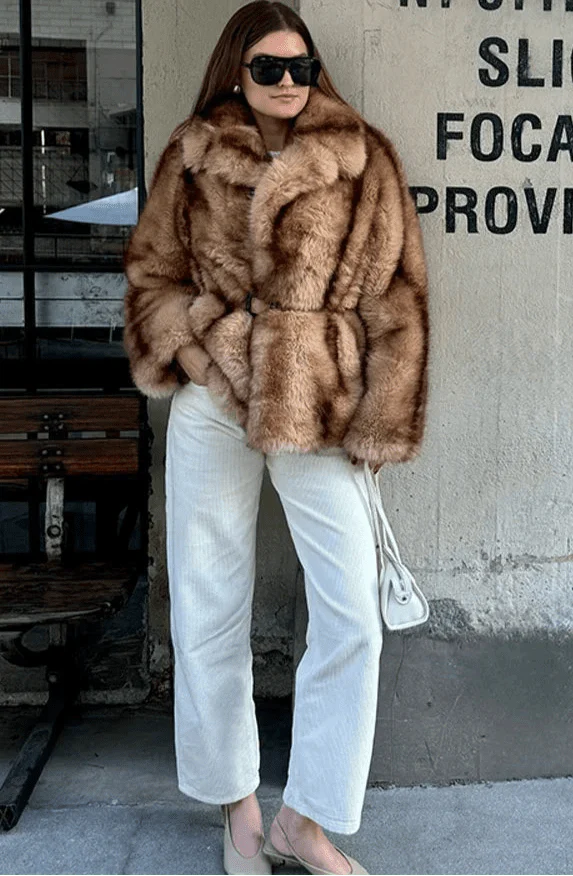 Fiona Faux Fur Coat - Image 5