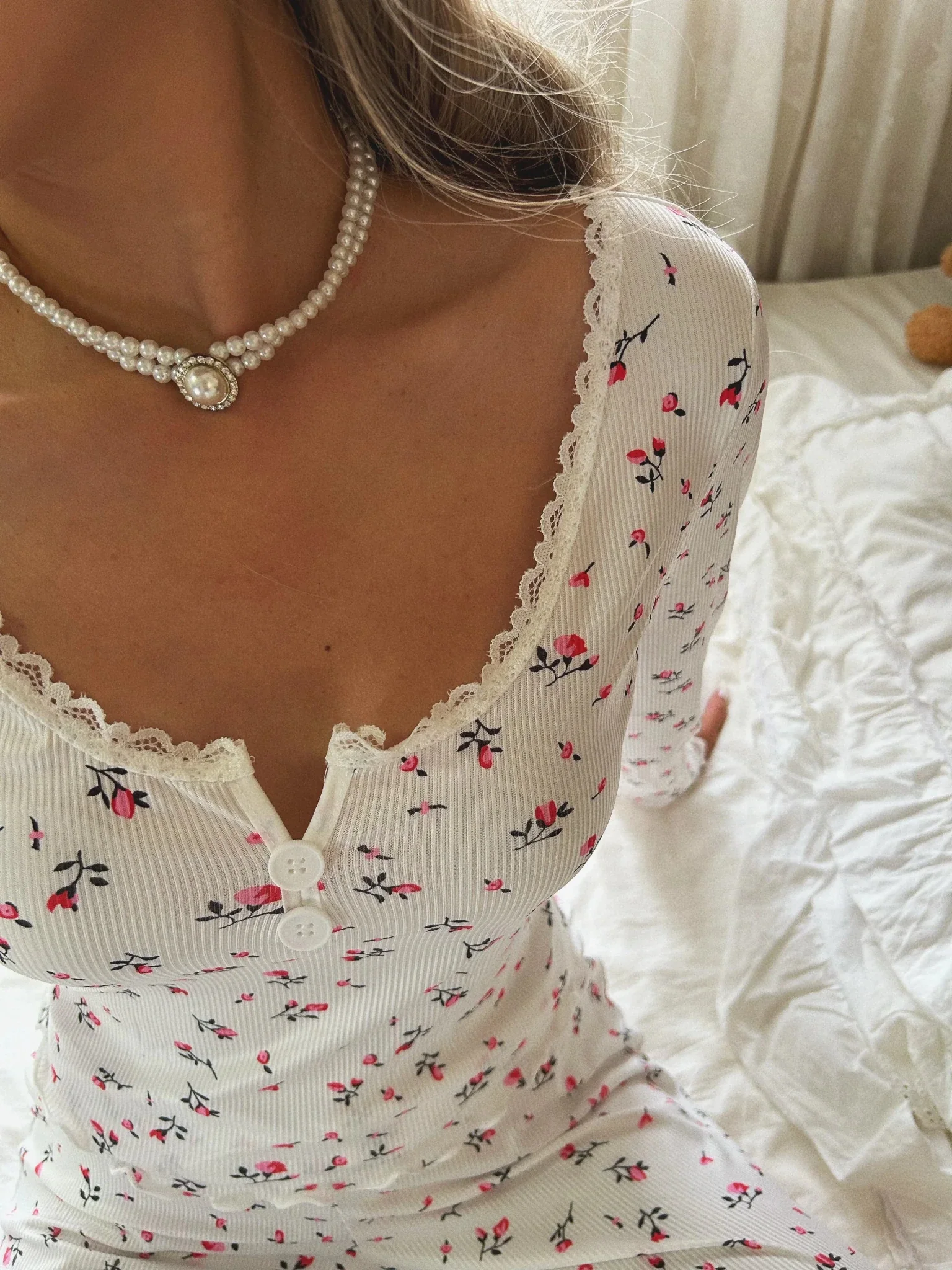 Long Sleeve Floral Pyjama Set - Image 3