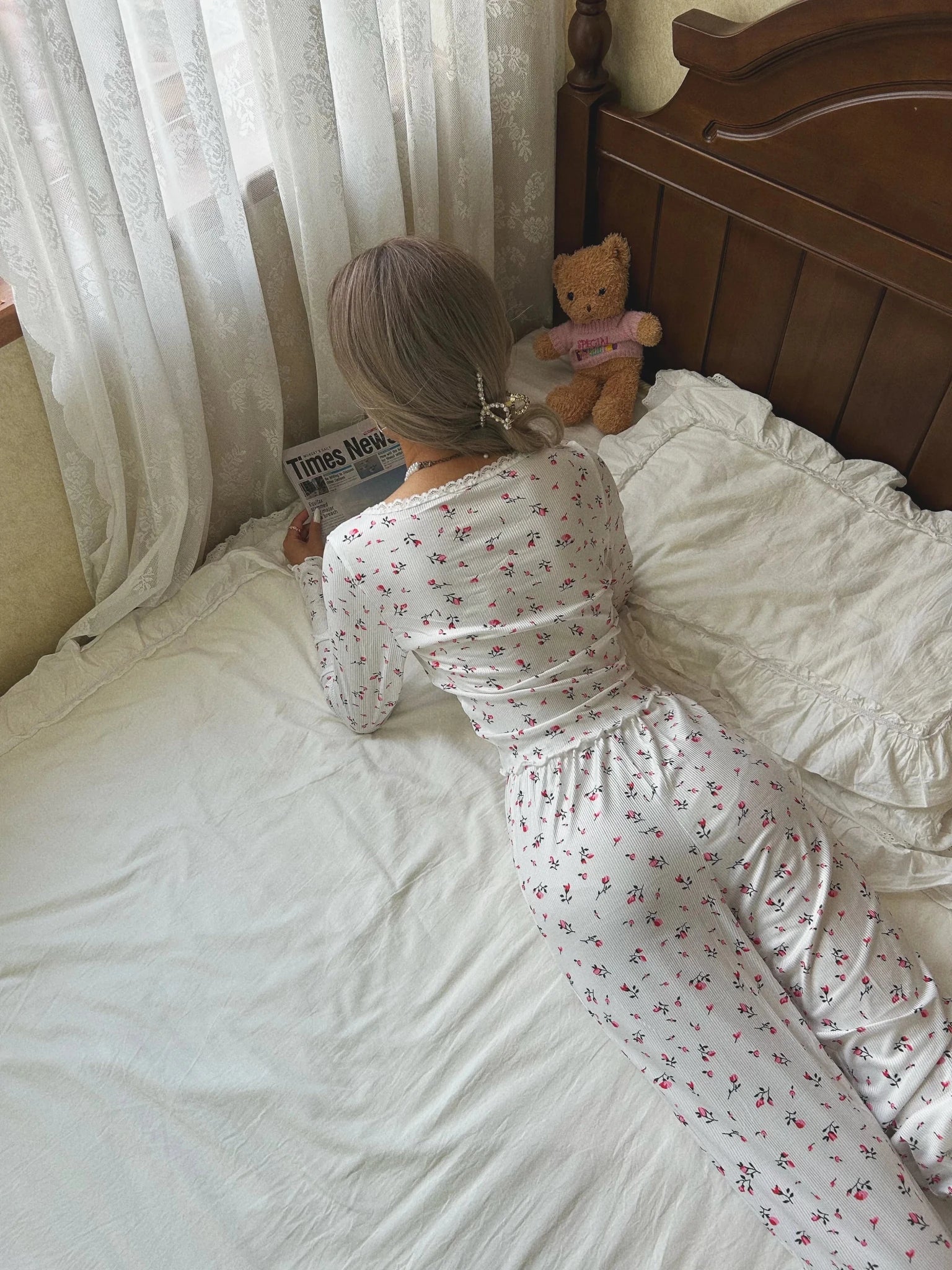 Long Sleeve Floral Pyjama Set - Image 6