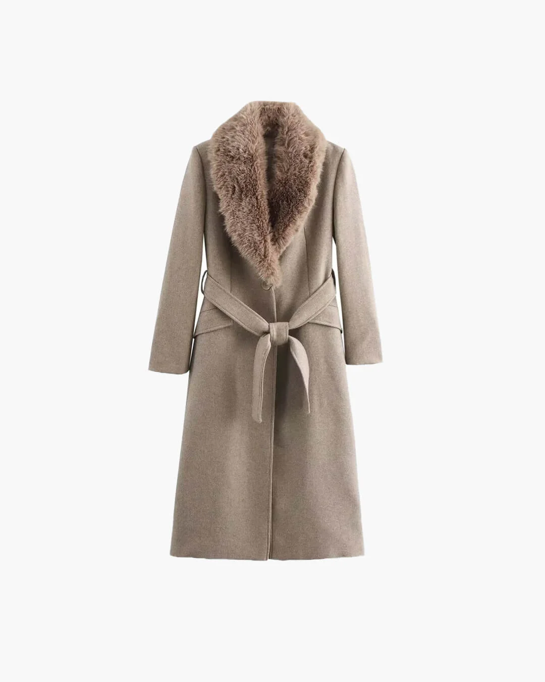 Flora Faux Fur Collar Maxi Coat