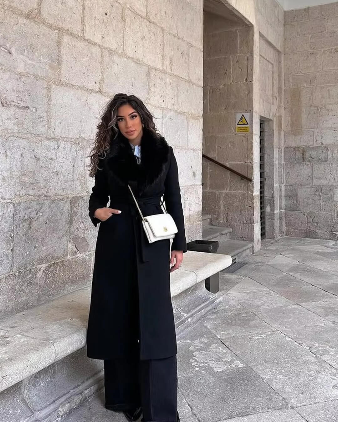 Flora Faux Fur Collar Maxi Coat - Image 10