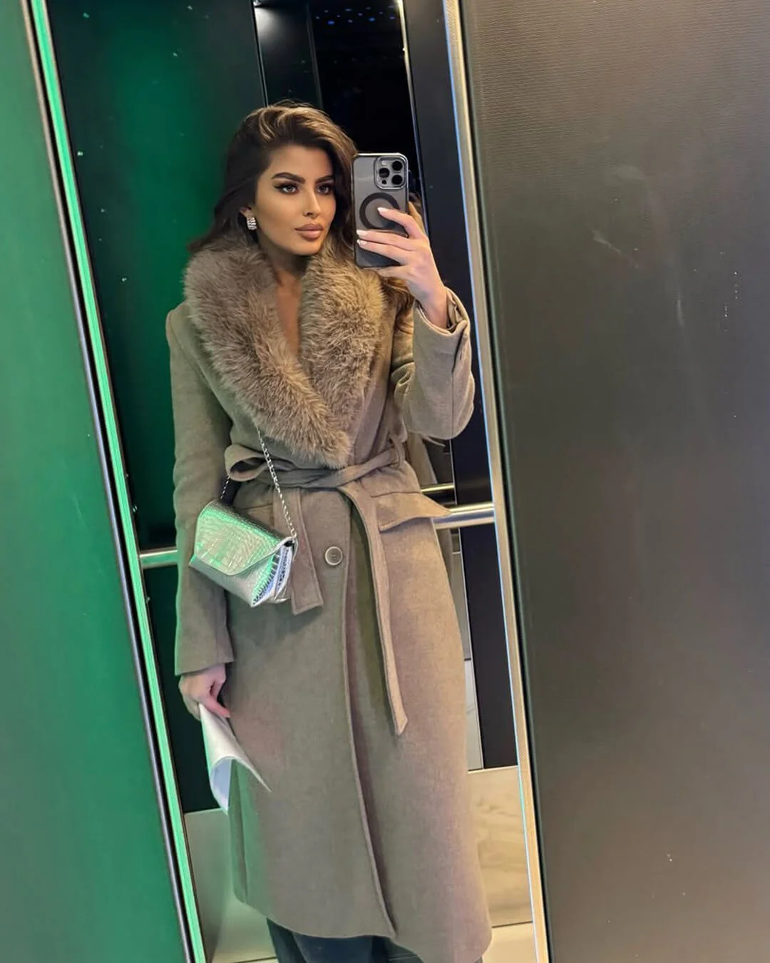 Flora Faux Fur Collar Maxi Coat - Image 6