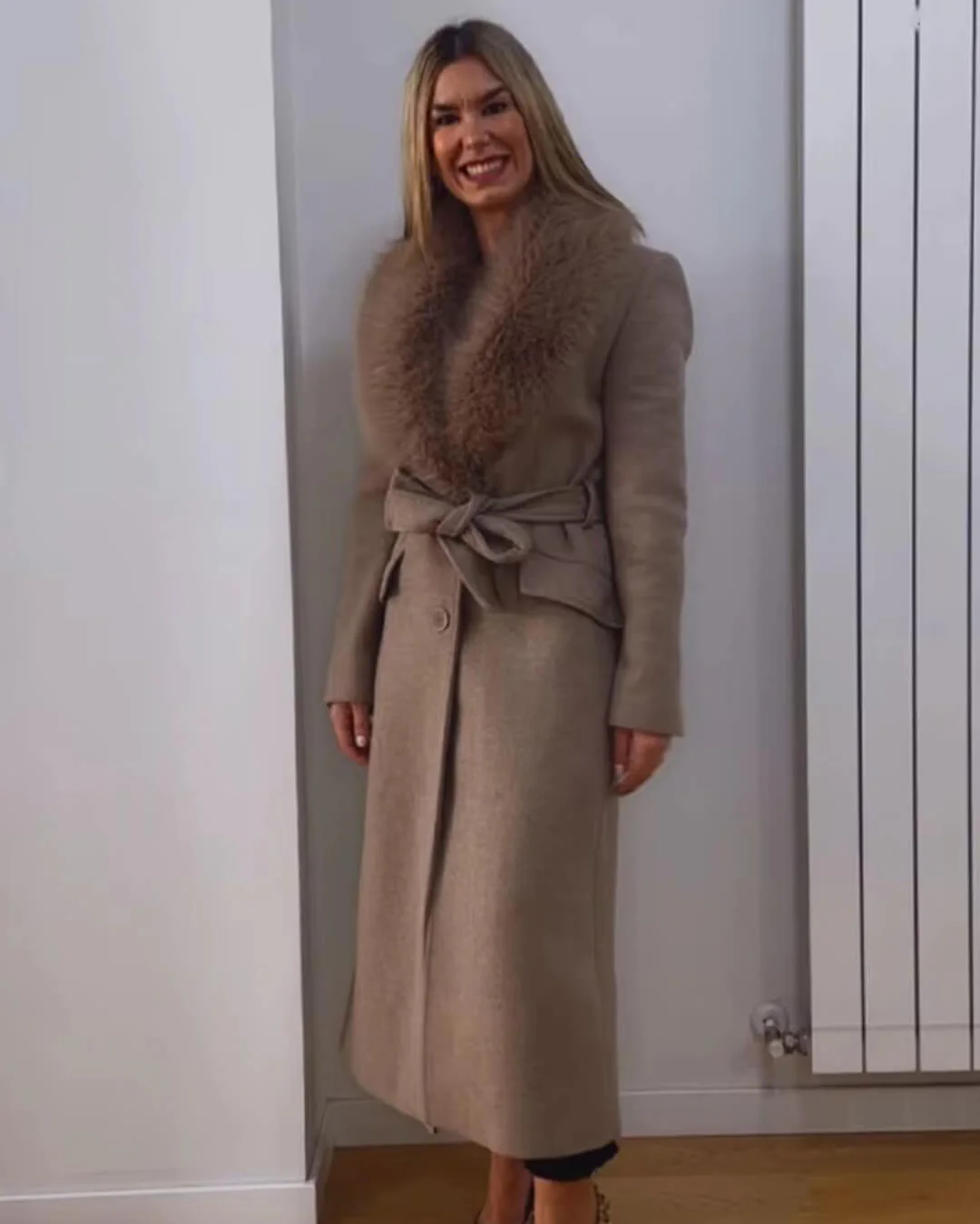 Flora Faux Fur Collar Maxi Coat - Image 7
