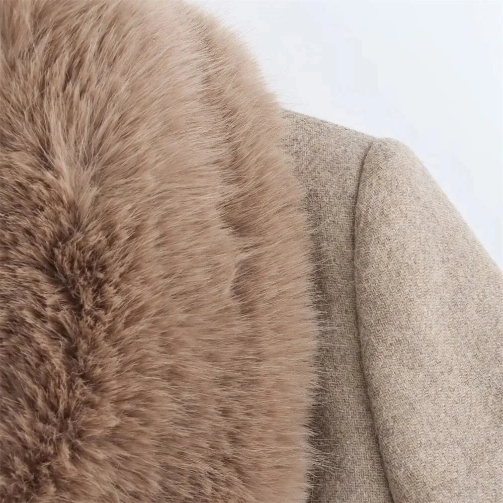 Flora Faux Fur Collar Maxi Coat - Image 8