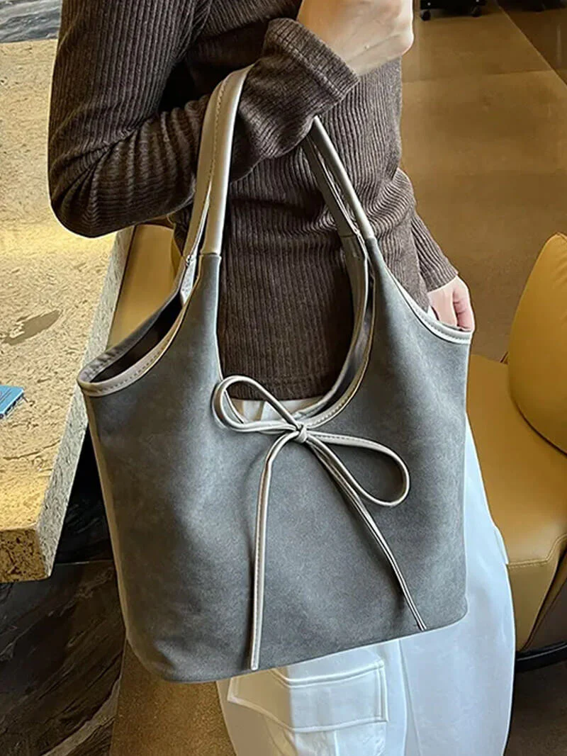 Florence Suede Bow Bag - Image 8