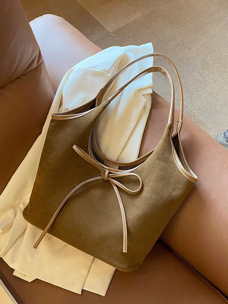 Florence Suede Bow Bag - Image 9