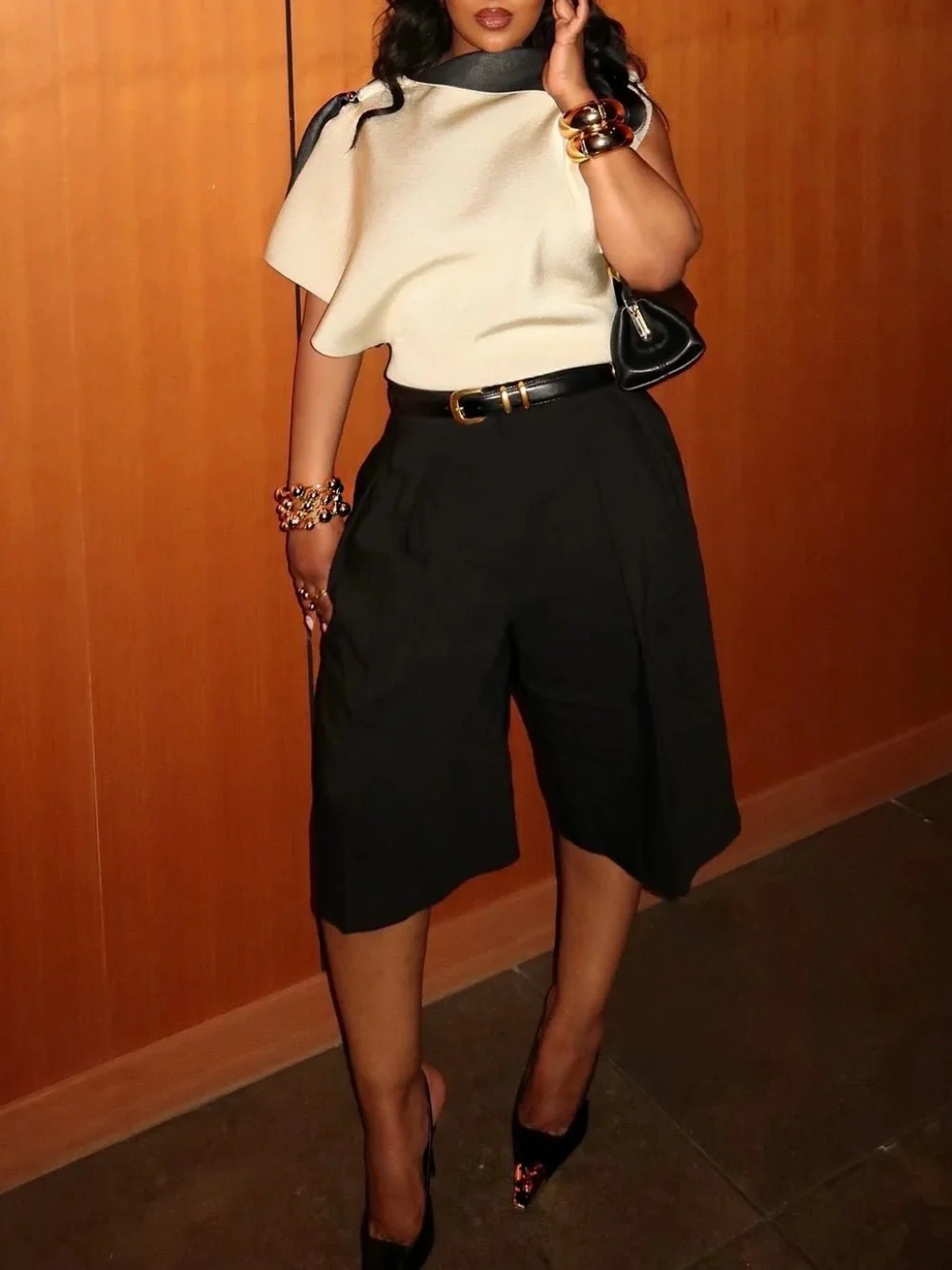 Florentine High Waist Bermuda Shorts with Belt