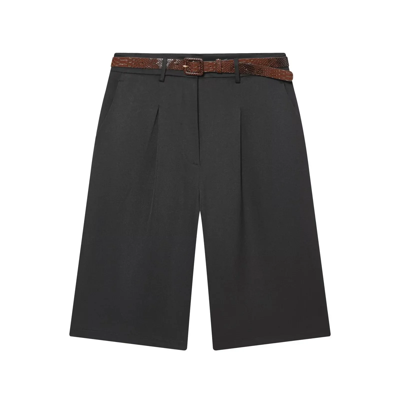 Florentine High Waist Bermuda Shorts with Belt - Image 3
