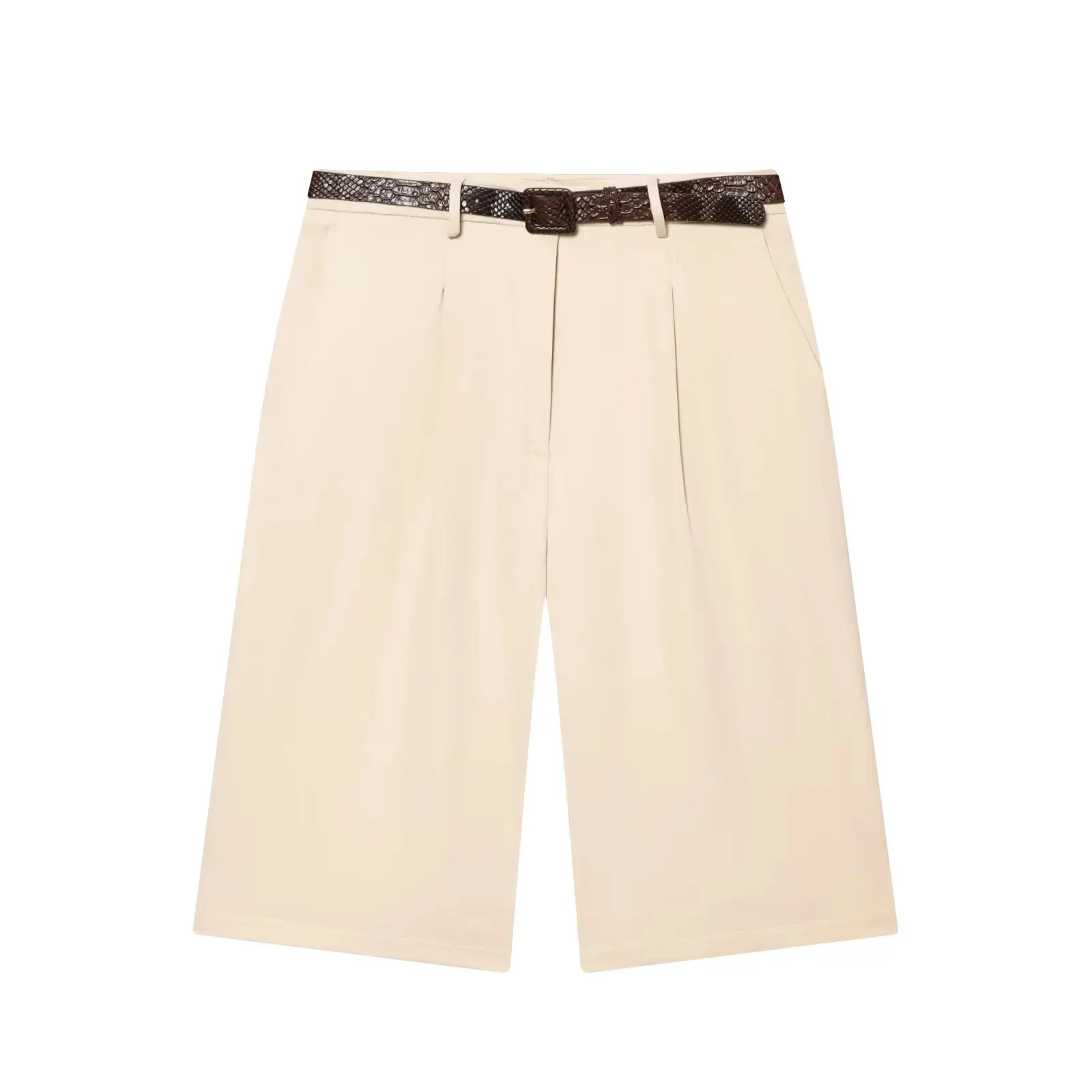 Florentine High Waist Bermuda Shorts with Belt - Image 6
