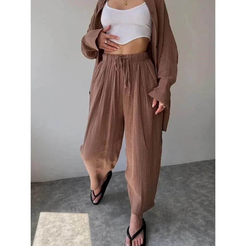 Frances Lapel Long Sleeve & Pants Set - Image 6
