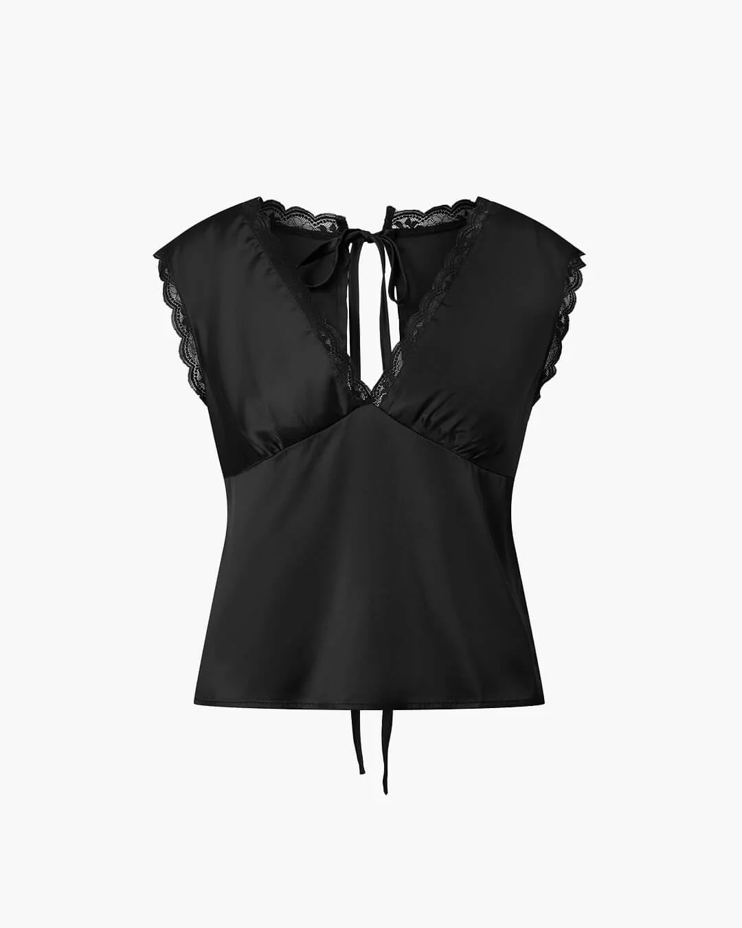 Francesca Deep Neck Satin Top - Image 8