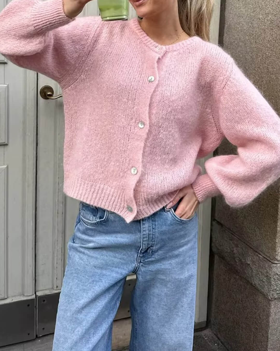 Freya Fuzzy Knit Cardigan - Image 10