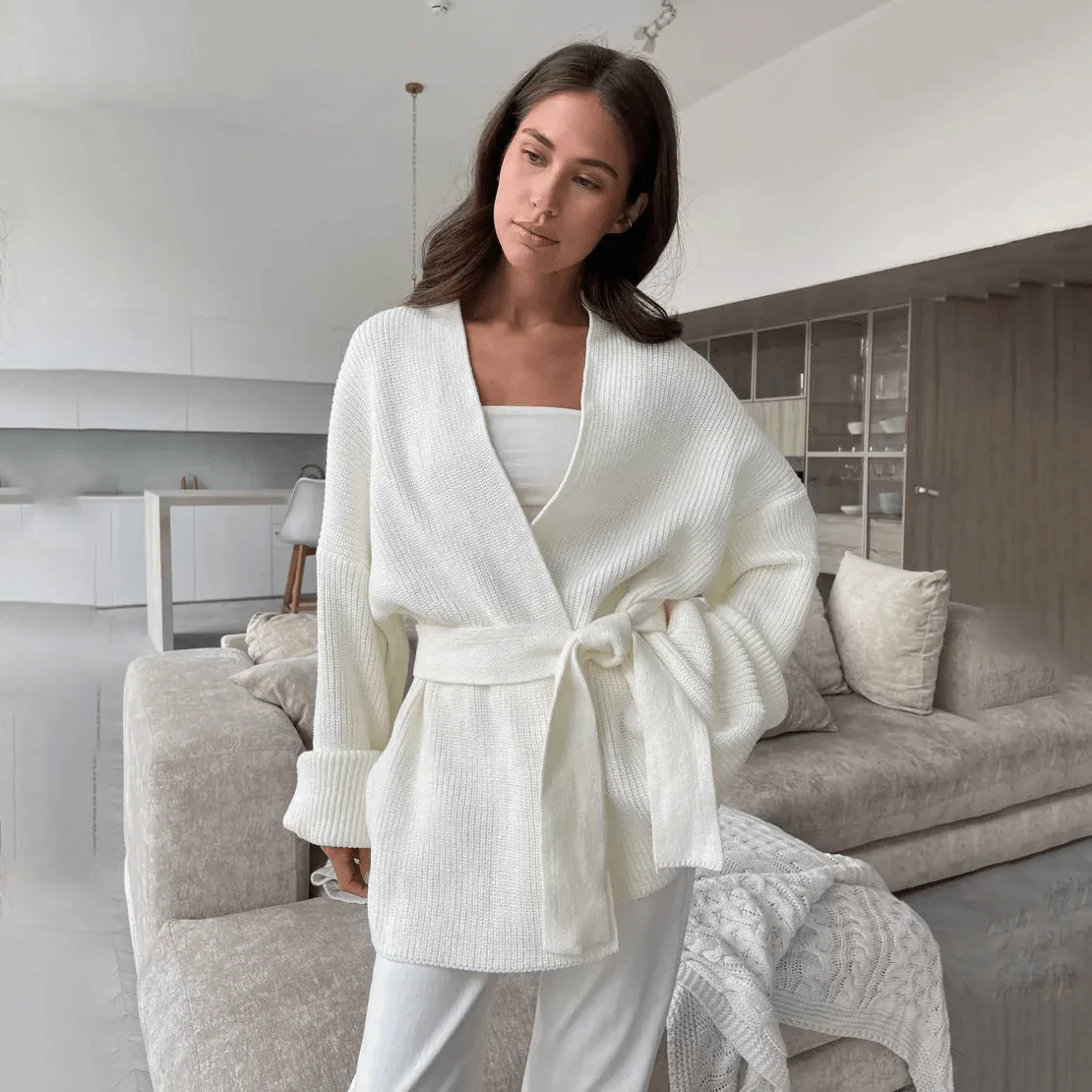 Georgine Belted Wrap Cardigan - Image 2