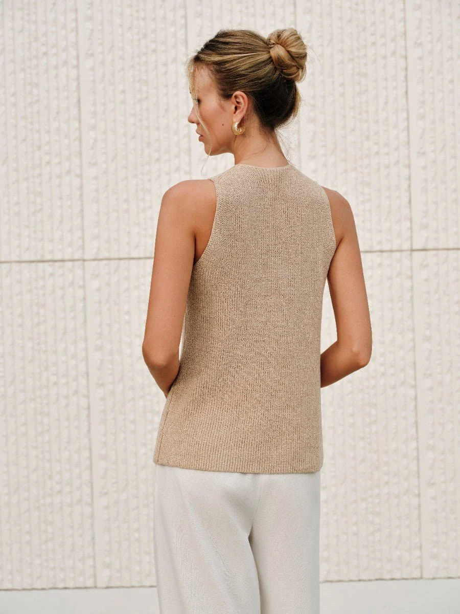 Ginny Halter Cross-Over Collar Tank Top - Image 5