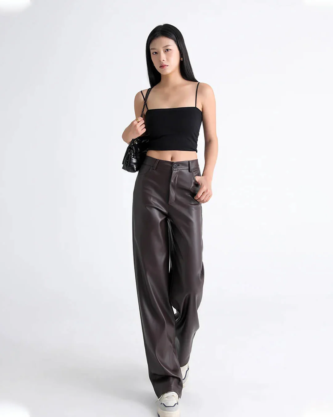 Giselle High Waisted Leather Pants - Image 5