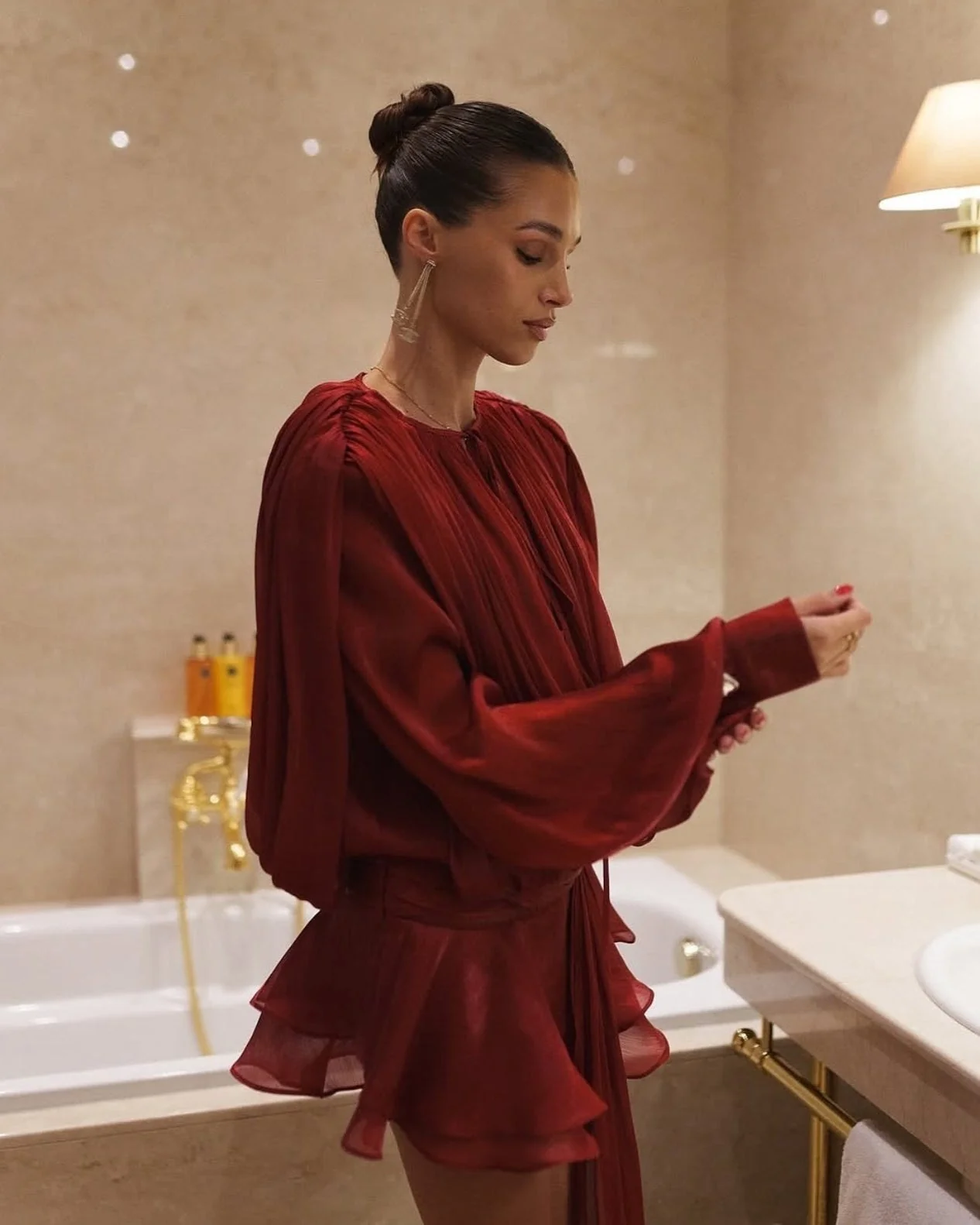 Gwyneth Blouson Mini Dress - Image 9