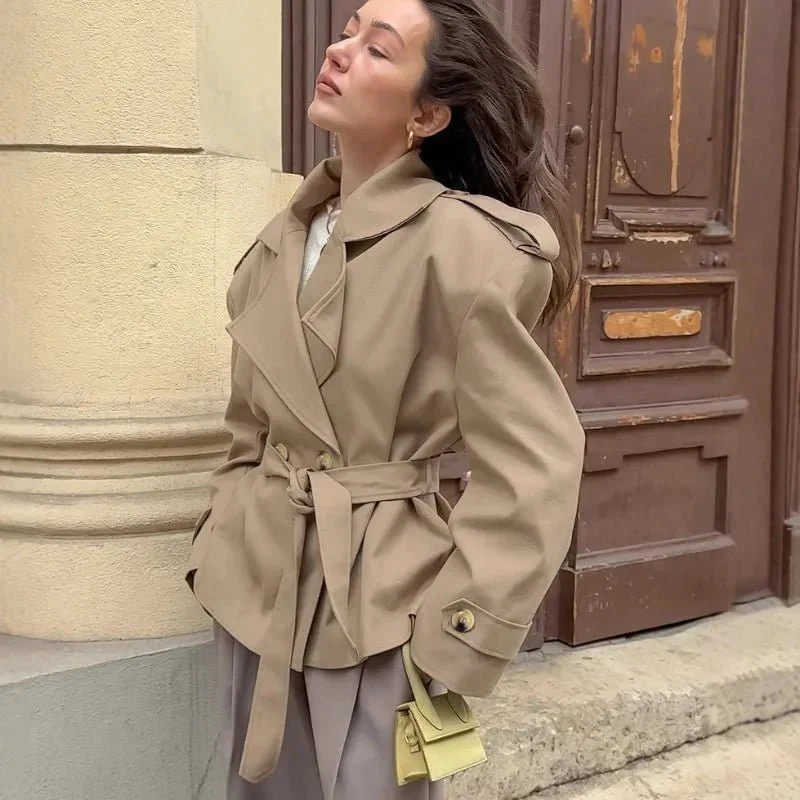 Hailey Crop Trench Coat - Image 6