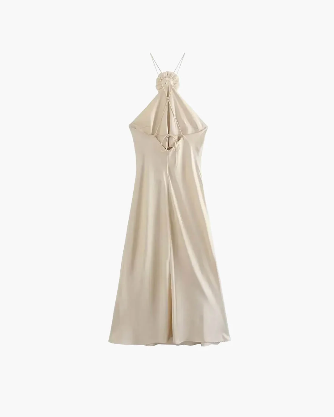 Harper Satin Halter Maxi Dress - Image 10
