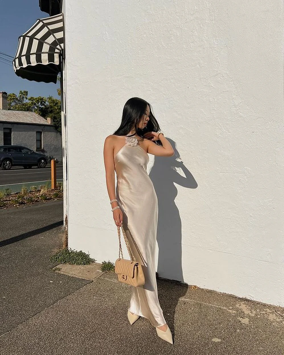 Harper Satin Halter Maxi Dress - Image 7