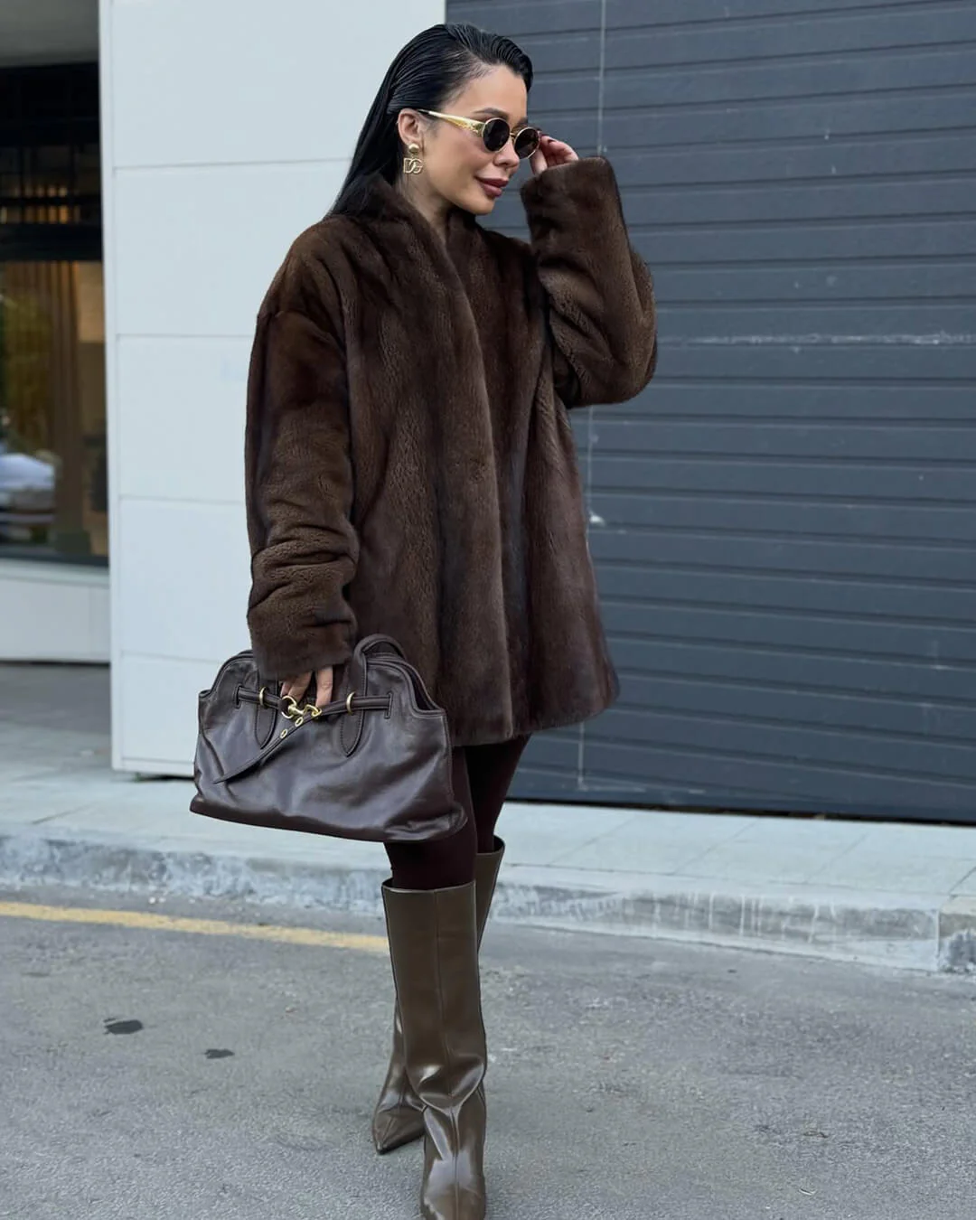 Hazel Belted Faux Fur Jacket - Image 10