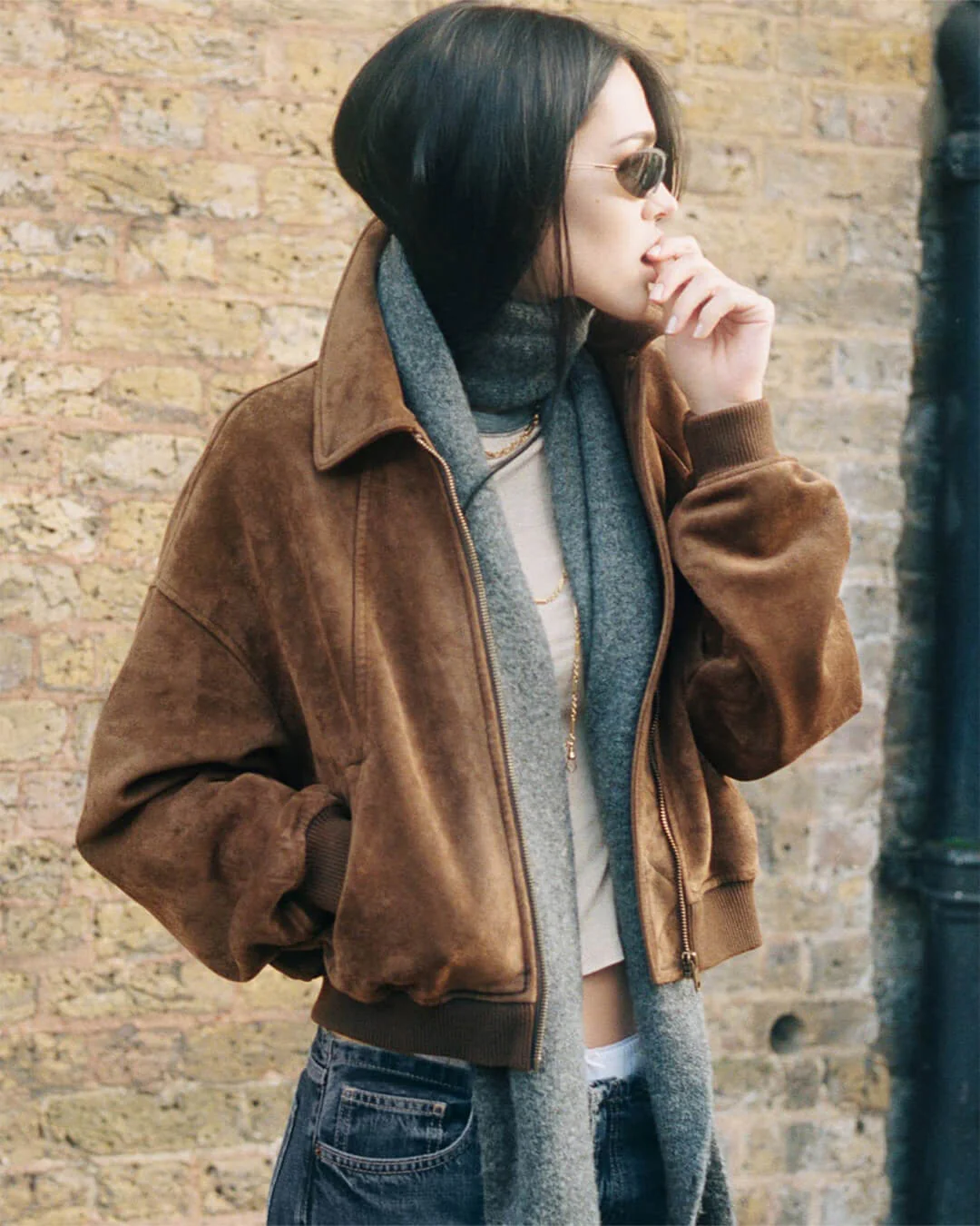 Heather Faux Suede Jacket - Image 2