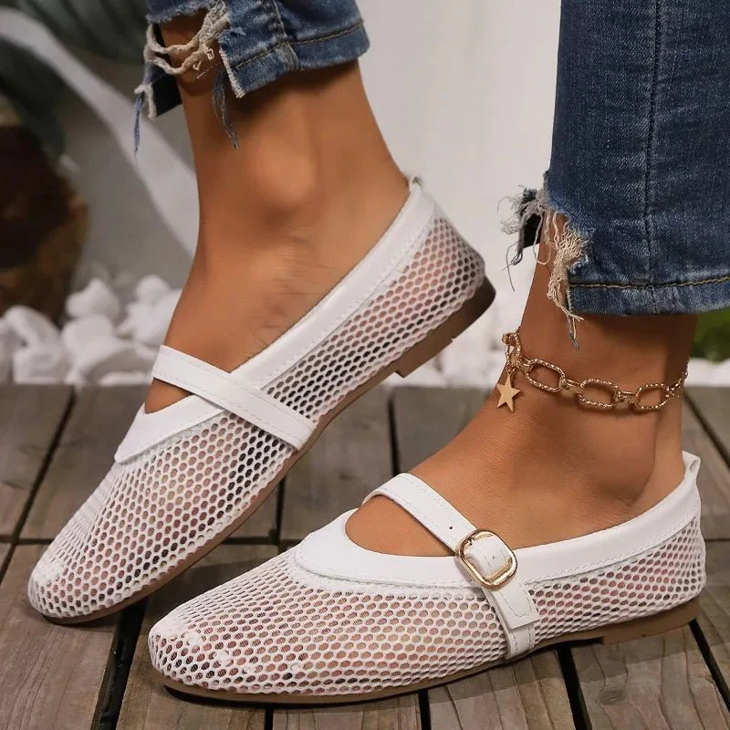 Hermione Mesh Mary Jane Ballet Flats - Image 5