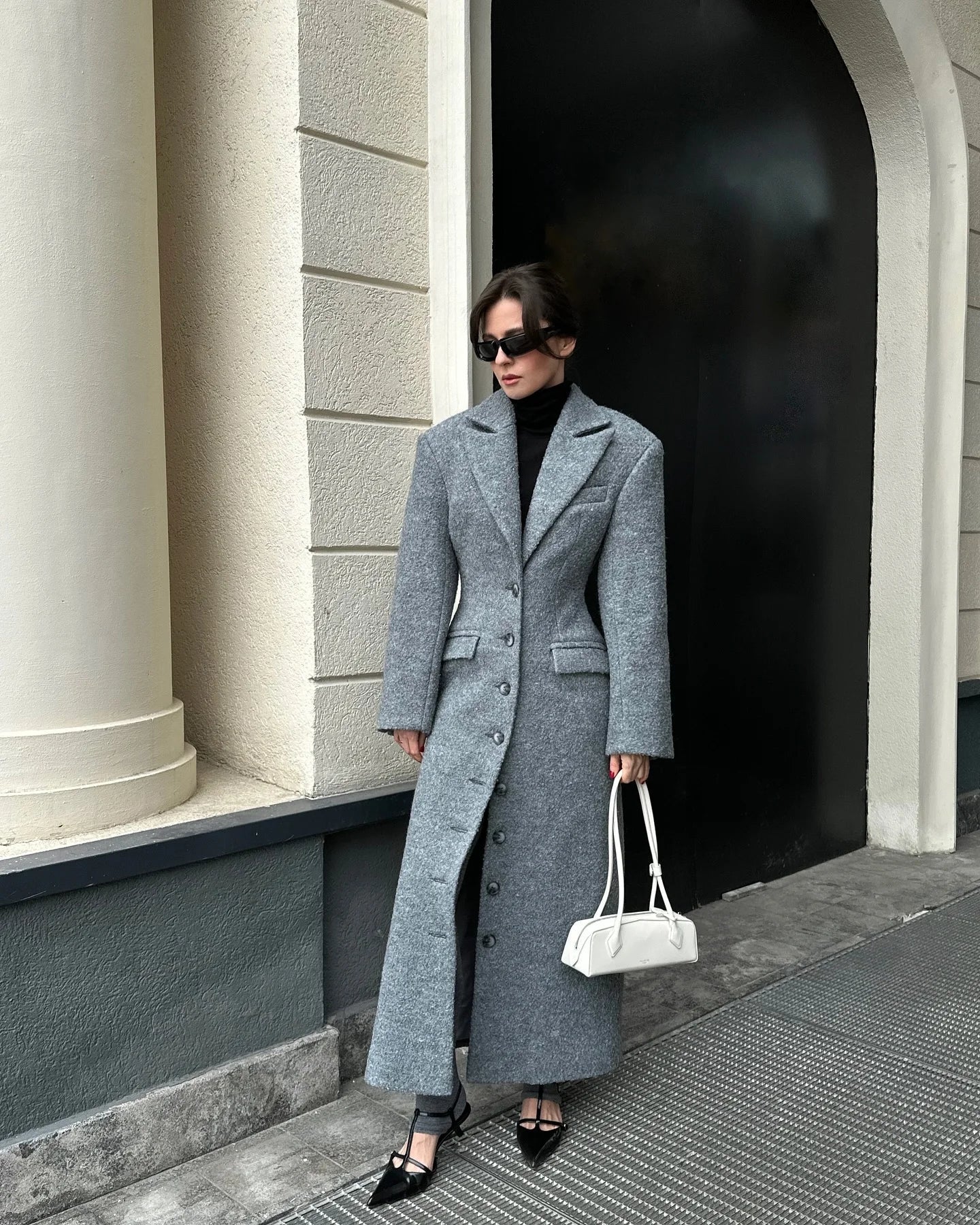 Iris Cinched Waist Long Coat - Image 7