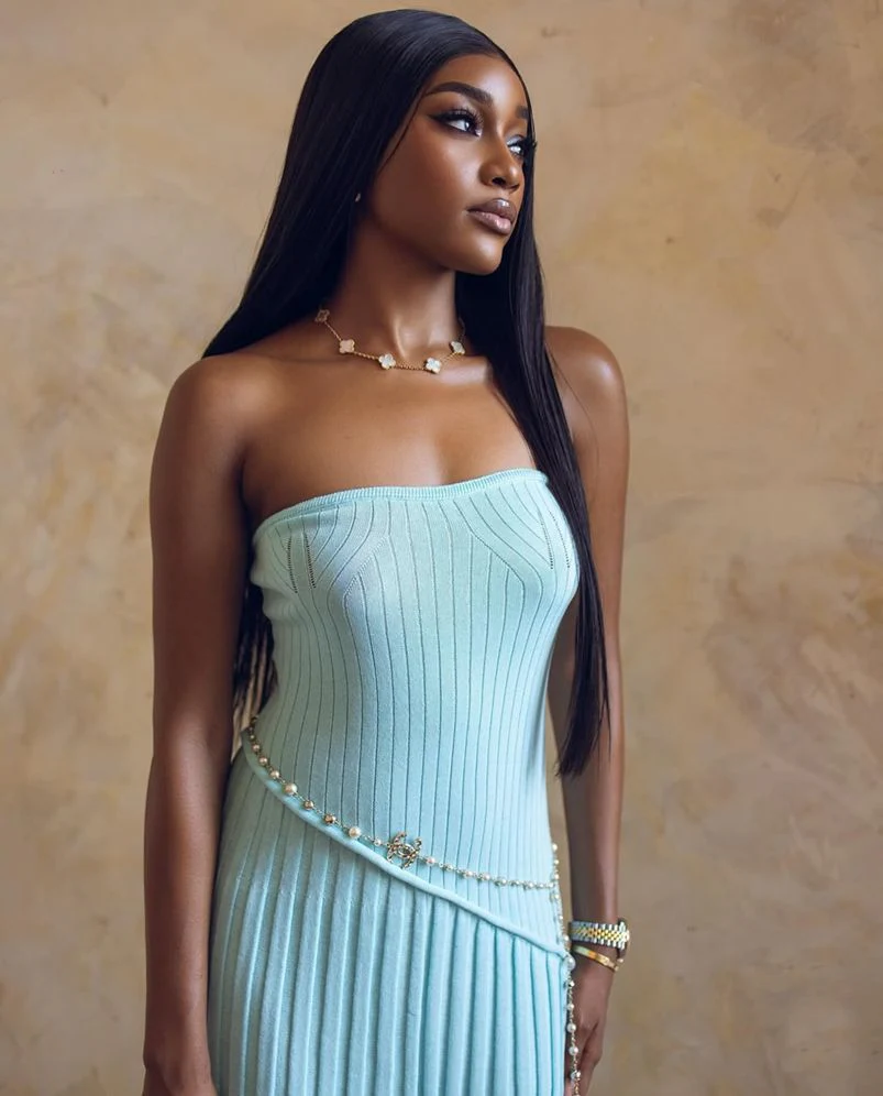 Isadora Strapless Side-Slit Knit Maxi Dress - Image 4