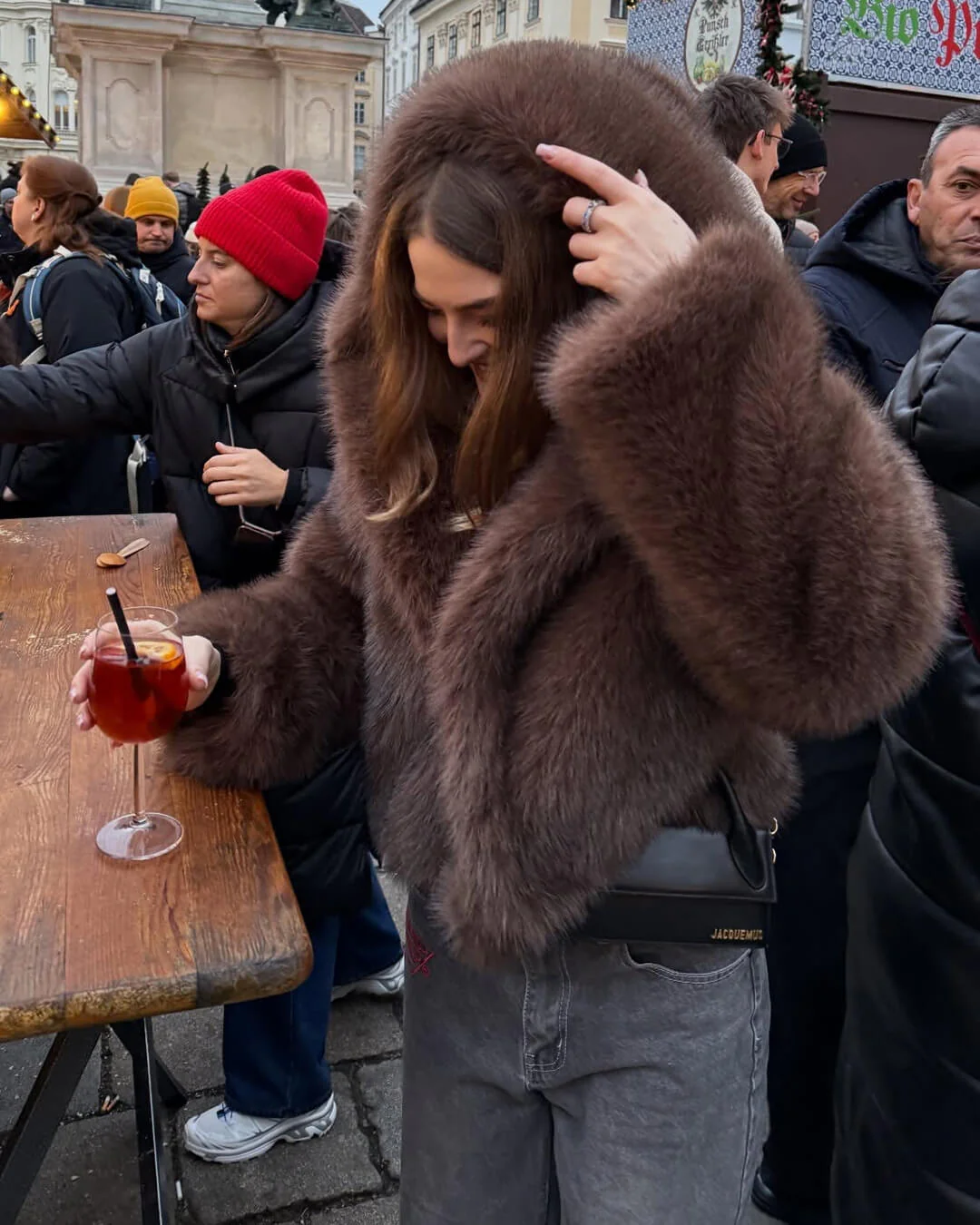 Ivy Faux Fur Hooded Short Coat - Image 6
