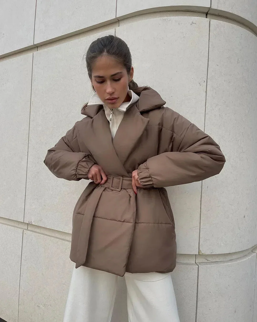 Jaime Belted Puffer Jacket - Image 7