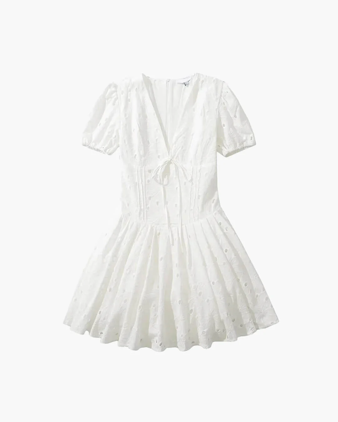 Jane Puff Sleeve Embroidered Mini Dress - Image 4