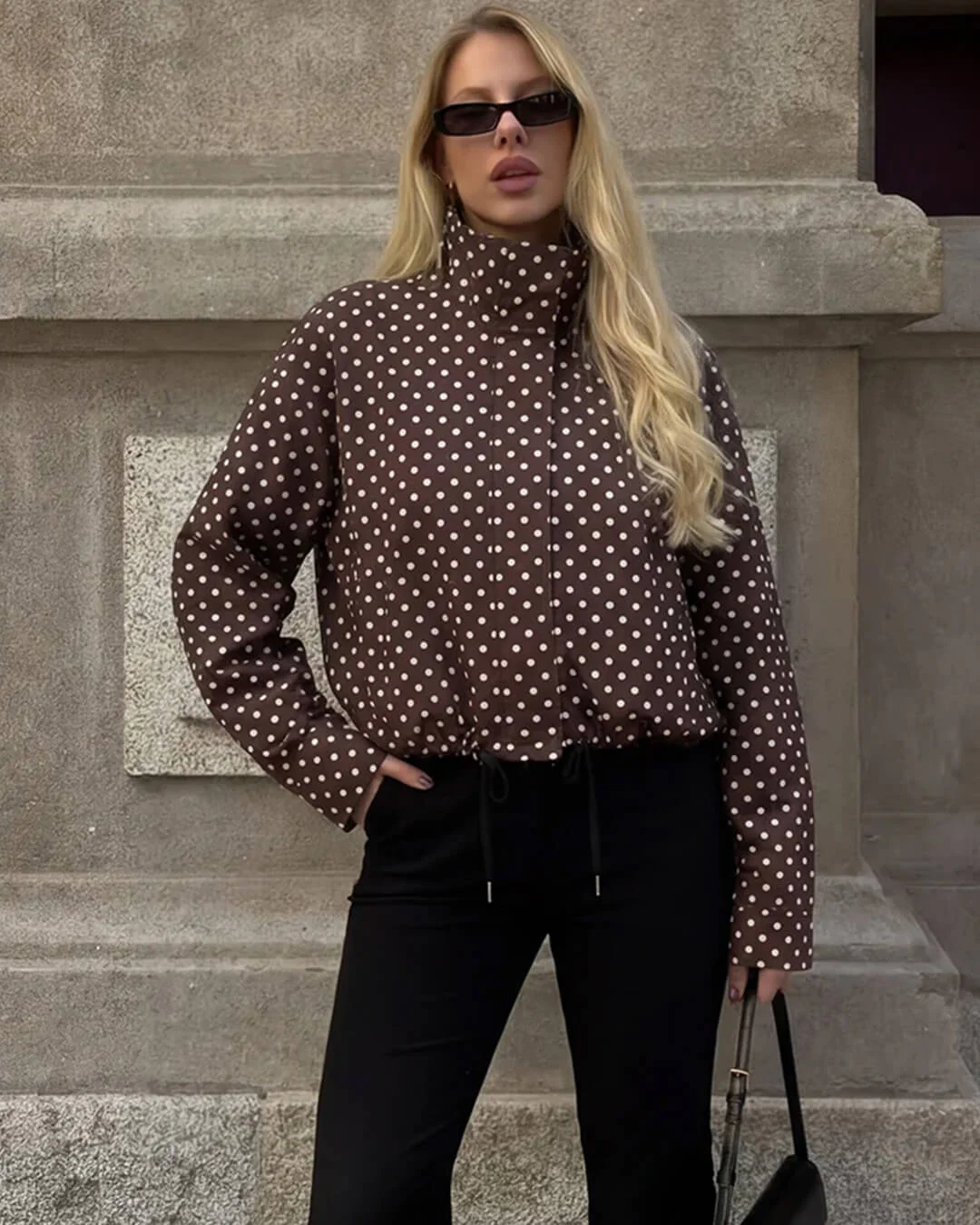 Janelle High Collar Drawstring Jacket - Image 4