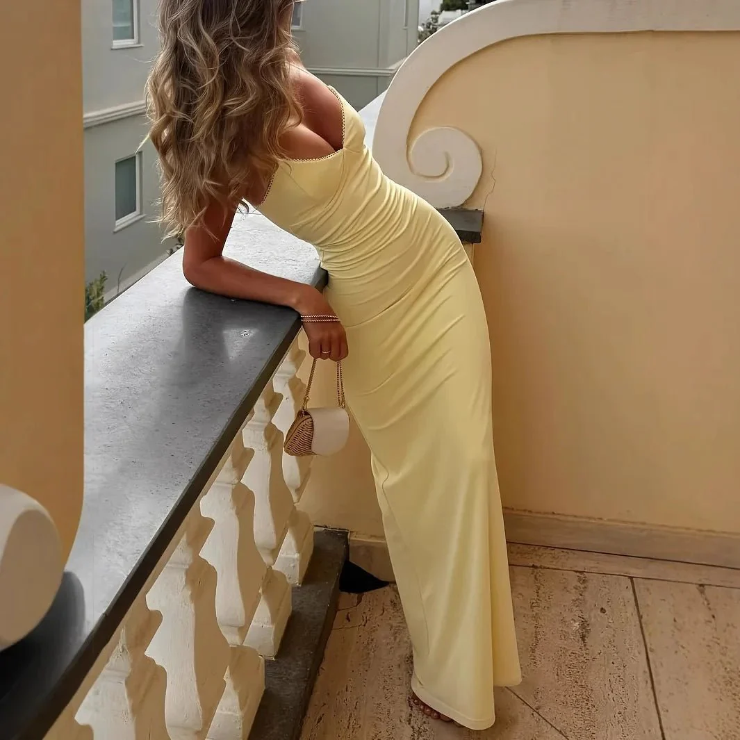 Janet V Neck Strap Maxi Dress